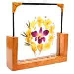 Purple Orchid with Yellow Elder Table Top 8*8